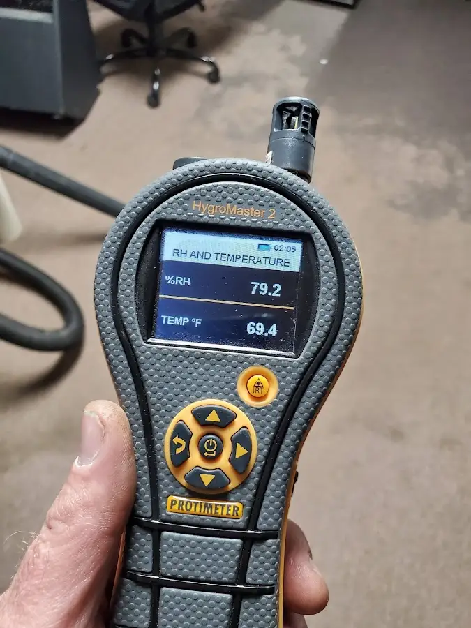 Moisture meter humidity assessment for Fire & Smoke Damage Restoration in Camden